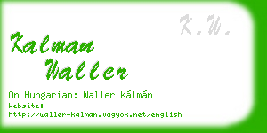 kalman waller business card
