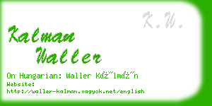 kalman waller business card